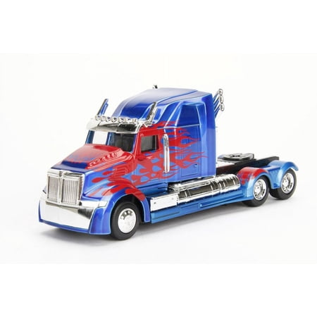 TRANSFORMERS 5 Optimus Prime, Blue w/Red - Jada 98398 - 1/32 Scale Diecast Model Toy Car