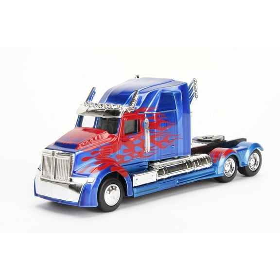 TRANSFORMERS 5 Optimus Prime, Blue w/Red - Jada 98398 - 1/32 Scale Diecast Model Toy Car