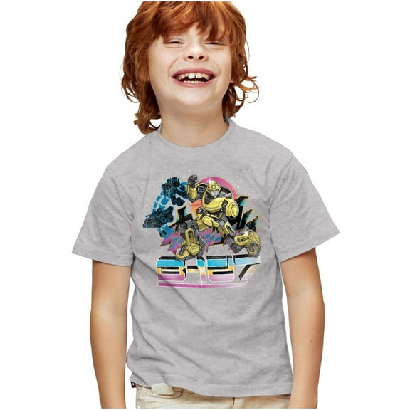 TRANSFORMERS ONE B127 Retro Kids T Shirt for Youth Boys and Girls, Athletic Heather, Small