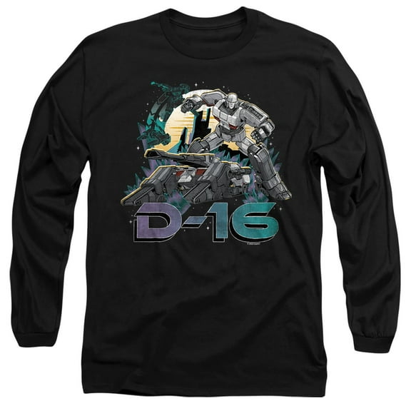 TRANSFORMERS ONE D-16 Retro Unisex Adult Long-Sleeve T Shirt, Black, X-Large