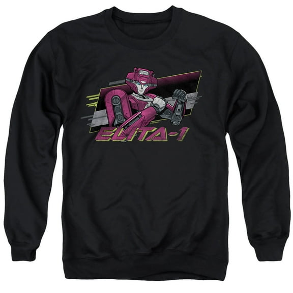 TRANSFORMERS ONE Elita 1 Neon Unisex Adult Crewneck Sweatshirt, Black, 4X-Large