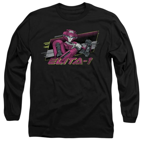 TRANSFORMERS ONE Elita 1 Neon Unisex Adult Long-Sleeve T Shirt, Black, Medium
