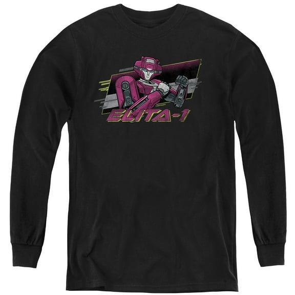 TRANSFORMERS ONE Elita 1 Neon Youth Long Sleeve T Shirt, Black, X-Large