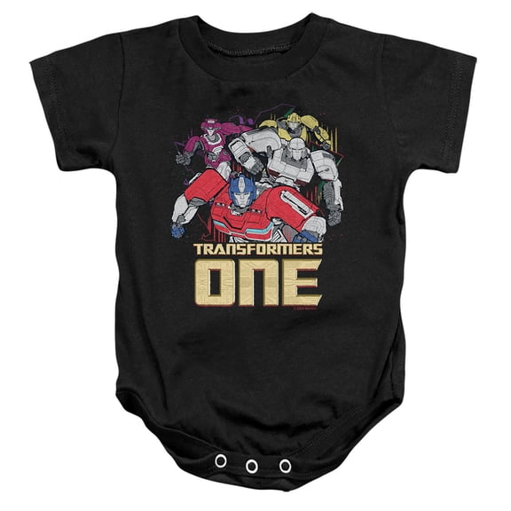 TRANSFORMERS ONE Group Logo Unisex Infant Snap Suit for Baby, Black, X-Large