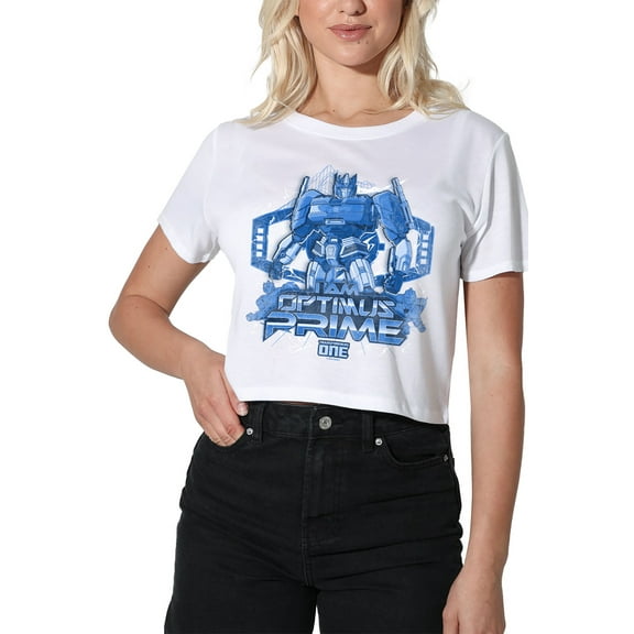 TRANSFORMERS ONE I Am Optimus Prime Women's Crop Top T-Shirt, White, Medium