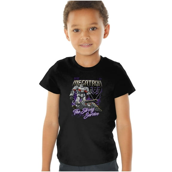 TRANSFORMERS ONE Megatron Racing Kids T Shirt (2) for Toddler Boys and Girls, Black