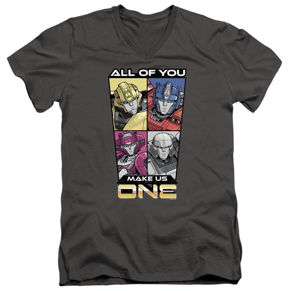 TRANSFORMERS ONE One Comic Unisex Adult V-Neck T Shirt (Large) Charcoal