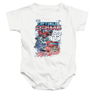 TRANSFORMERS ONE Optimus Racing Unisex Infant Snap Suit for Baby, White, Small