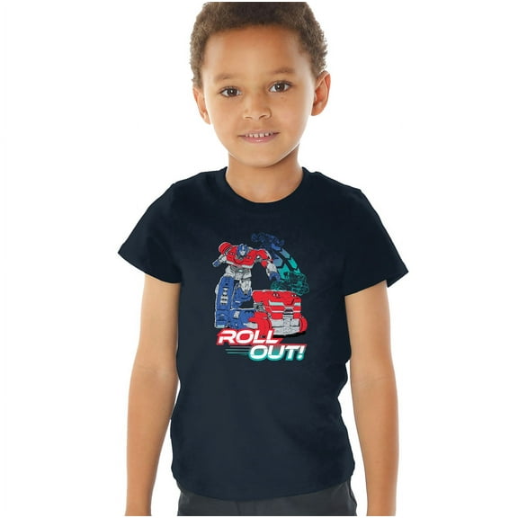 TRANSFORMERS ONE Optimus Roll Out Kids T Shirt (2) for Toddler Boys and Girls, Navy