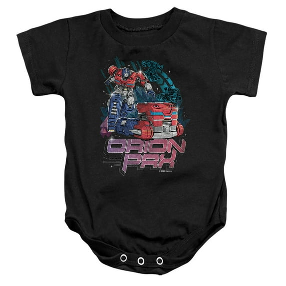 TRANSFORMERS ONE Orion Pax Retro Unisex Infant Snap Suit for Baby, Black, Large