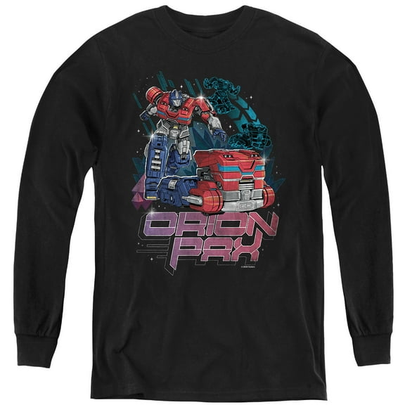 TRANSFORMERS ONE Orion Pax Retro Youth Long Sleeve T Shirt, Black, Small