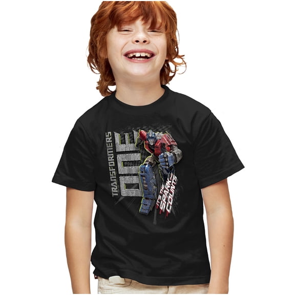 TRANSFORMERS ONE Orion Pax Run Kids T Shirt for Youth Boys and Girls, Black, Medium