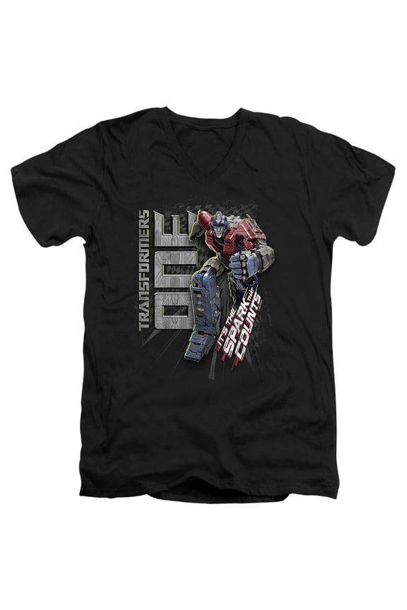 ONE Orion Pax Run Unisex Adult V-Neck T Shirt (Large) Black