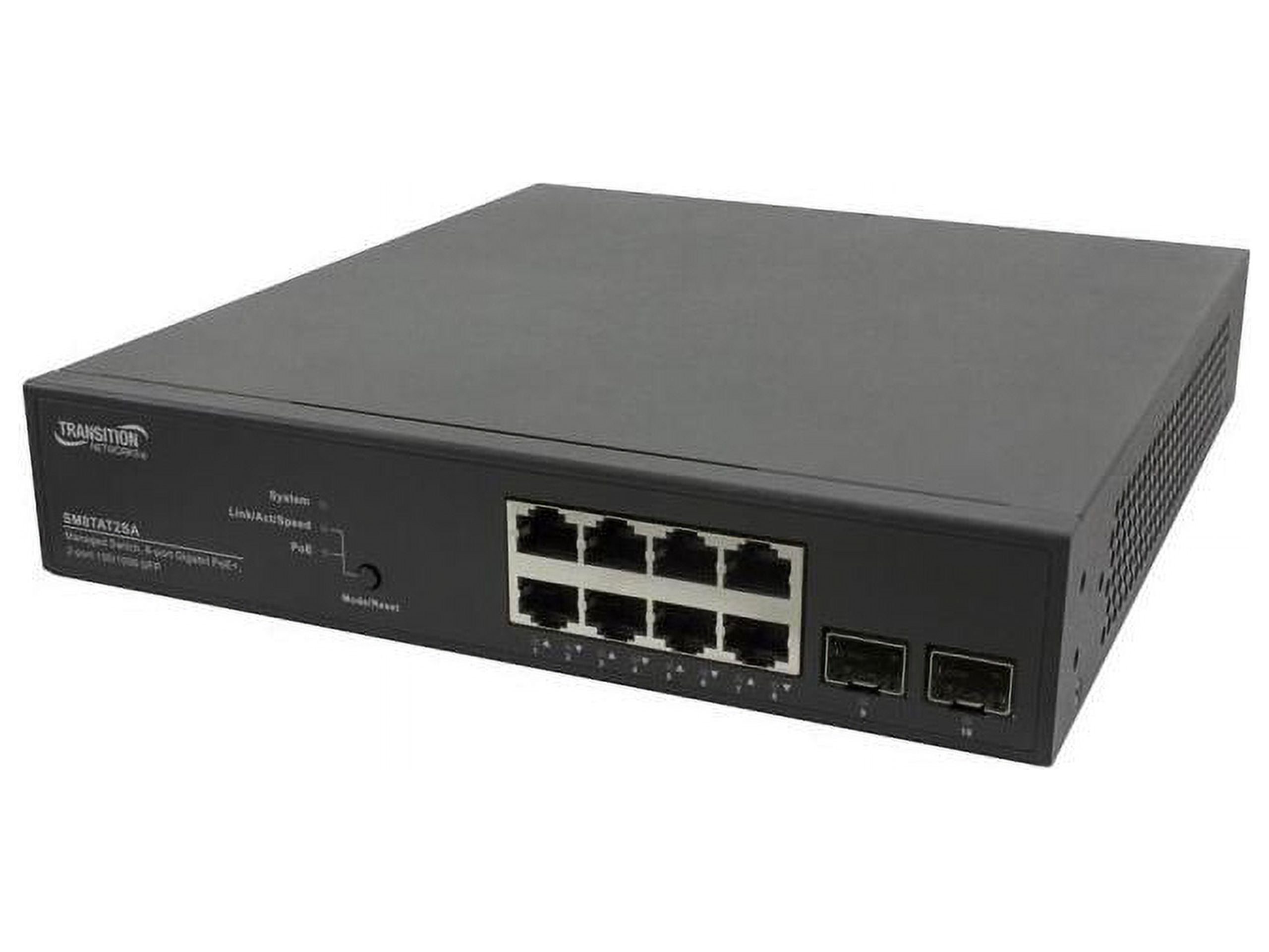 Transition Networks 8-Port Smart Managed PoE+ Switch w/ 2 SFP Slots