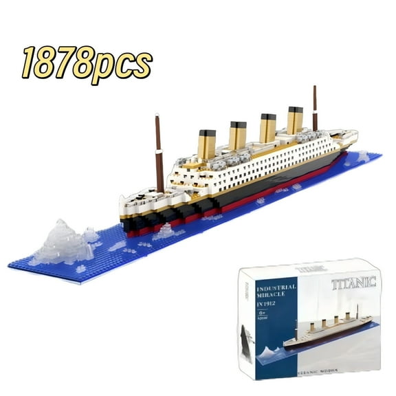 TRANSLINK Titanic Model Building Blocks Set with 1878 Pcs Micro Mini Blocks 3D Puzzle Sets DIY Educational Toys Ideal Gift