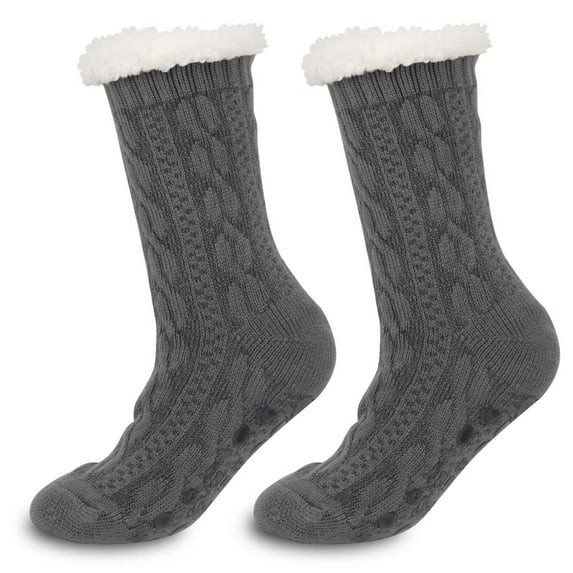 TRANSLINK Slipper Socks for Women with Gripper Winter Non Slip Thick Fuzzy Socks Warm Cozy Christmas Gift