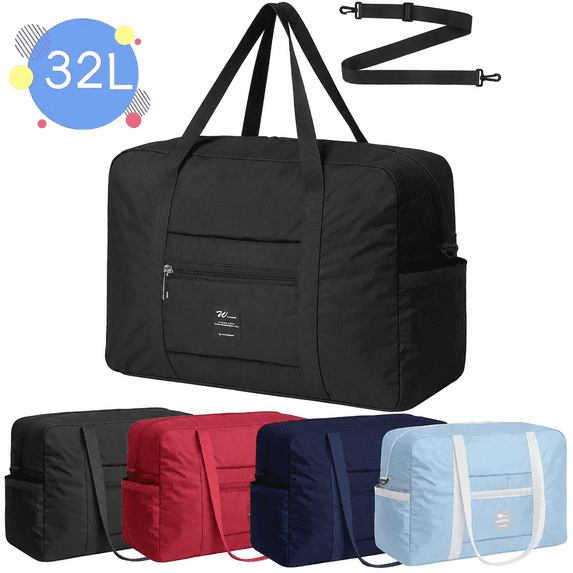 TRANSLINK Foldable Travel Duffel Bag 32L Waterproof Weekender Overnight Gym Bag for Women Men Tote Handbag for Work Travel Nurse