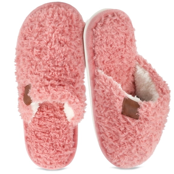 TRANSLINK Women Fuzzy Slippers Fluffy Winter Memory Foam House Shoes Indoor and Outdoor
