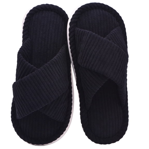 TRANSLINK Open Toe Slippers for Women Indoor Cozy Soft Lightweight Foam Slip On House Slides Shoes Gifts for Womens Her Mom