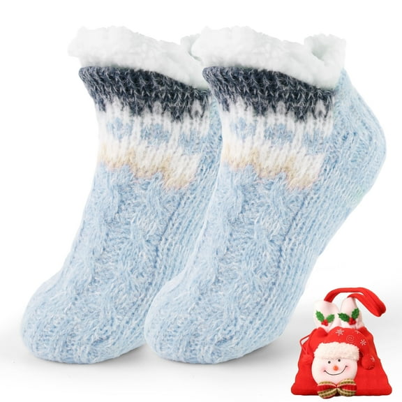 TRANSLINK Slipper Socks for Women with Gripper Winter Socks Warm Cozy Xmas Gift