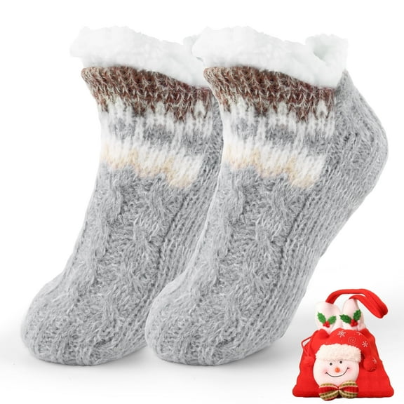 TRANSLINK Slipper Socks for Women with Gripper Winter Socks Warm Cozy Xmas Gift