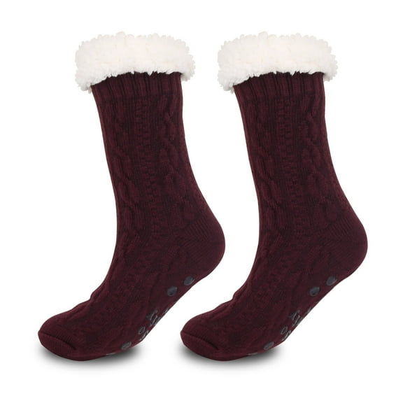TRANSLINK Slipper Socks for Women with Gripper Winter Non Slip Thick Fuzzy Socks Warm Cozy Christmas Gift