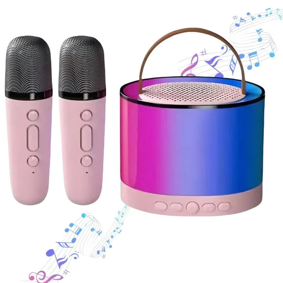 Bluetooth Karaoke Speaker  with 2 Microphones Bluetooth 5.3 for Kids Adults Hifi Party Speaker for Birthdays