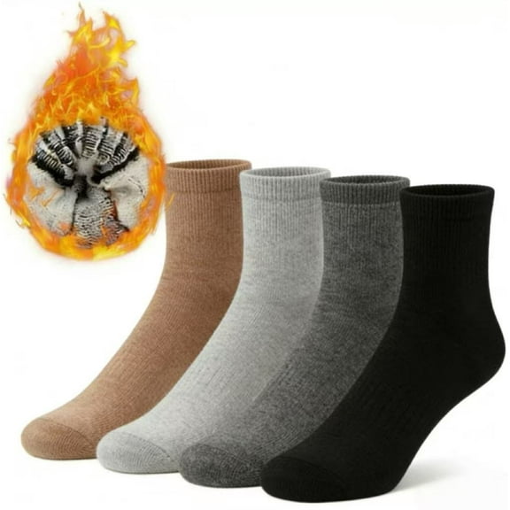 4 Pairs Men Women Merino Wool Hiking Socks Thermal Warm Crew Winter Boot Sock Gift Comfy Boot Work Socks