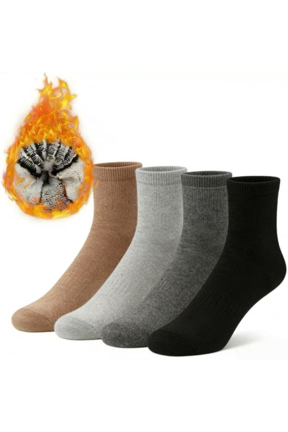 4 Pairs Men Women Merino Wool Hiking Socks Thermal Warm Crew Winter Boot Sock Gift Comfy Boot Work Socks