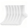 thumbnail image 1 of TRANSLINK Women Men's 6 Pack White Crew Socks, 75% Cotton Athletic Cushioned Socks, Moisture Wicking Breathable Casual Socks for Work & Sport, 1 of 7