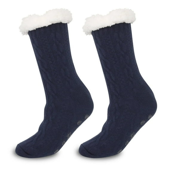 TRANSLINK Slipper Socks for Women with Gripper Winter Non Slip Thick Fuzzy Socks Warm Cozy Christmas Gift