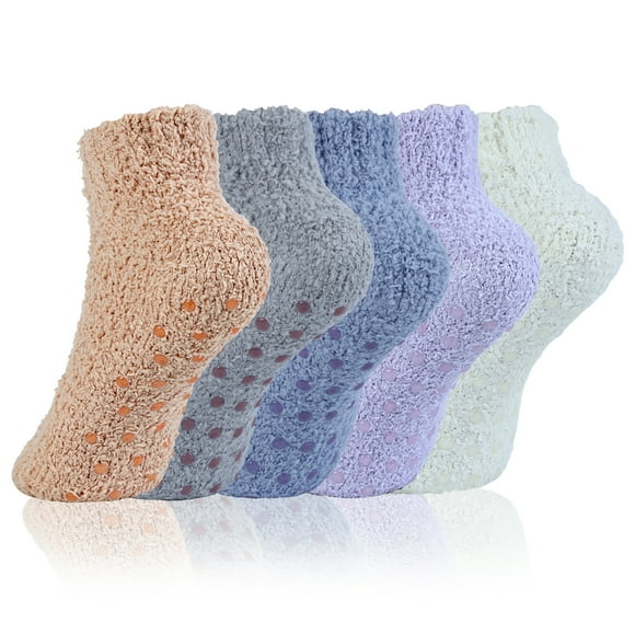 TRANSLINK Women Fuzzy Socks with Non Slip Grip Soft Warm Xmas Gifts for  Womens Her Mom