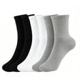 thumbnail image 1 of TRANSLINK Women Men's 6 Pack Crew Socks, Fathers Day gift, 2 Black 2 White 2 Gray, 75% Cotton Cushioned Athletic Socks, Moisture Wicking Work Socks, 1 of 8