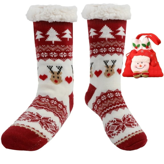 TRANSLINK Women Slipper Socks with Grippers Non Slip Sherpa Lined Slipper Socks