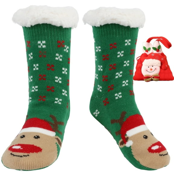 TRANSLINK Women Slipper Socks with Grippers Non Slip Sherpa Lined Slipper Socks