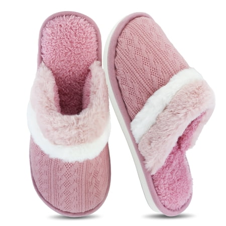 TRANSLINK Fuzzy Slippers for women Ultra Soft Memory Foam Comfort for Indoor Outdoor Use Perfect Gift for Birthdays Mothers Day