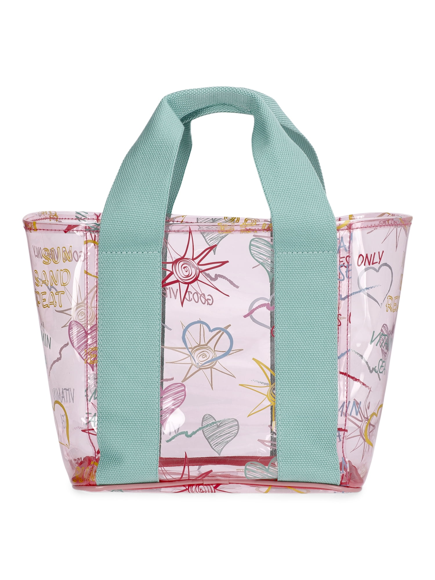 No Boundaries Women's Clear Mini Tote, Multi Color