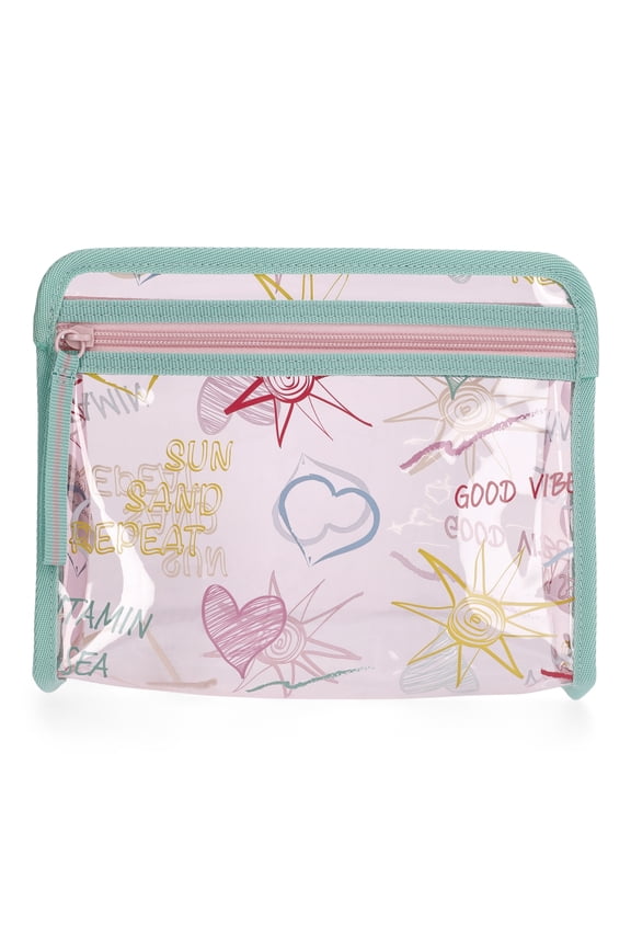 Women's Clear Beach Pouch, Multicolor
