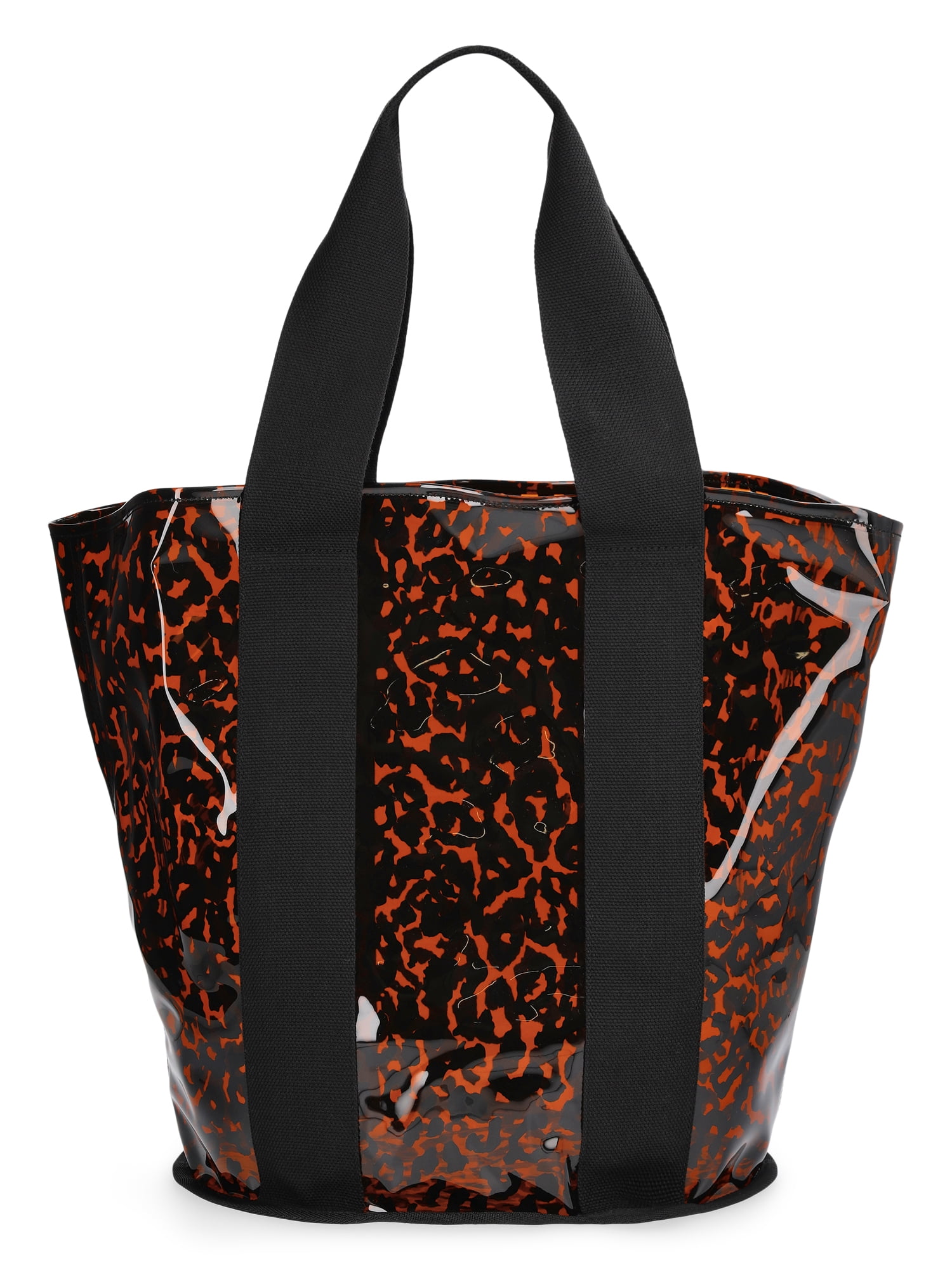 No Boundaries Women's Clear Beach Tote, Leopard