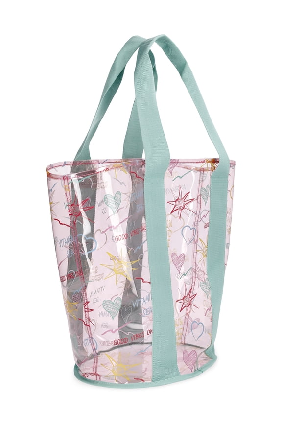 Women's Clear Beach Tote, Multicolor