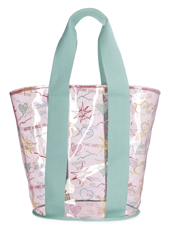 Clear Beach Tote, Multicolor, Women's