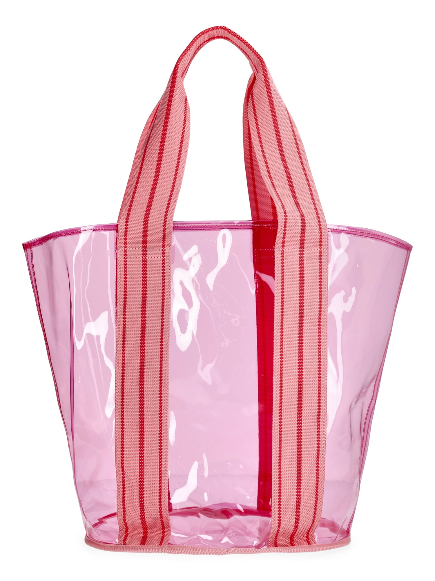 No Boundaries Women's Clear Beach Tote, Pink