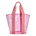 thumbnail image 1 of No Boundaries Women's Clear Beach Tote, Pink, 1 of 6