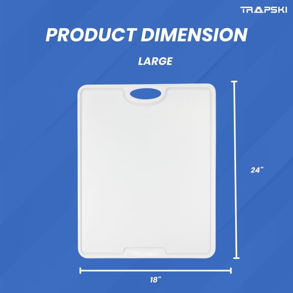TRAPSKI 3/8 Inch Thick HDPE Cutting Boards | Food-Grade | Juice Grooves