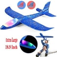 thumbnail image 1 of TRARIND 18.9" Flying Glider Planes Foam Flight Mode Throwing Air Plane with Flash LED Light Aerobatic Airplane Outdoor Sport Game Toys for Kids 3 4 5 6 7 Year Old Boy Birthday Christmas Gift, 1 of 7