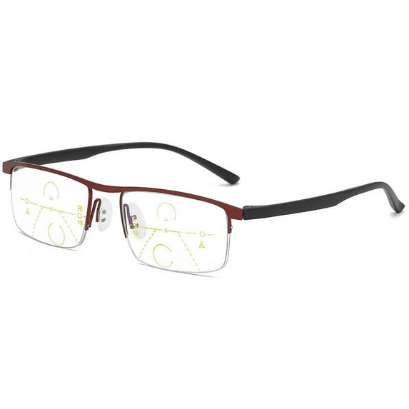 TRARIND Anti-blue Light Reading Glasses Smart Zoom Progressive Multi-Focus Presbyopia Fashion Rectangular Readers for Women Men Lightweight & Comfortable +1.00~+4.00