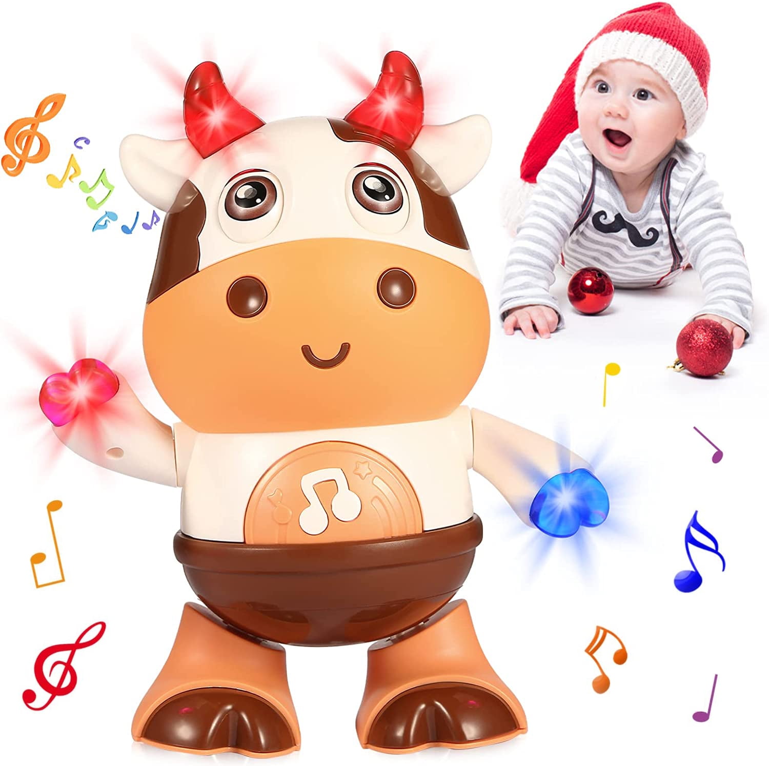 Trarind Baby Cow Toys 3 To 12 Months Swing Musical Light Infant Toys