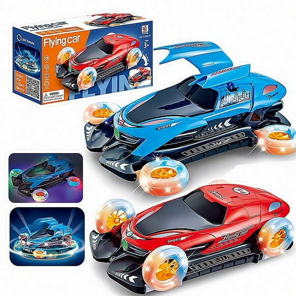 TRARIND Toys for Kids Battery Operated Defrom Flying Car with Sound & Light Function Rotating Four-Wheel Toys Toddler Toys for Boys Girls Music Car Toys for Kids 1-12 Birthday Christmas Gifts