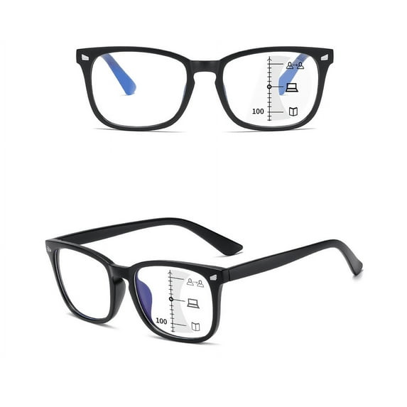 TRARIND Progressive Multifocus Reading Glasses Blue Light Blocking Computer Readers for Women Men Rectangular Eyewear Lightweight Magnification Presbyopia Eyeglasses