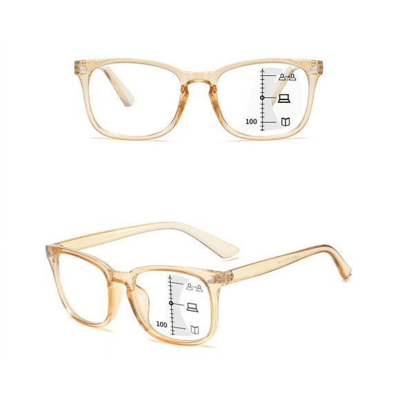 TRARIND Progressive Multifocus Reading Glasses Blue Light Blocking Computer Readers for Women Men Rectangular Eyewear Lightweight Magnification Presbyopia Eyeglasses